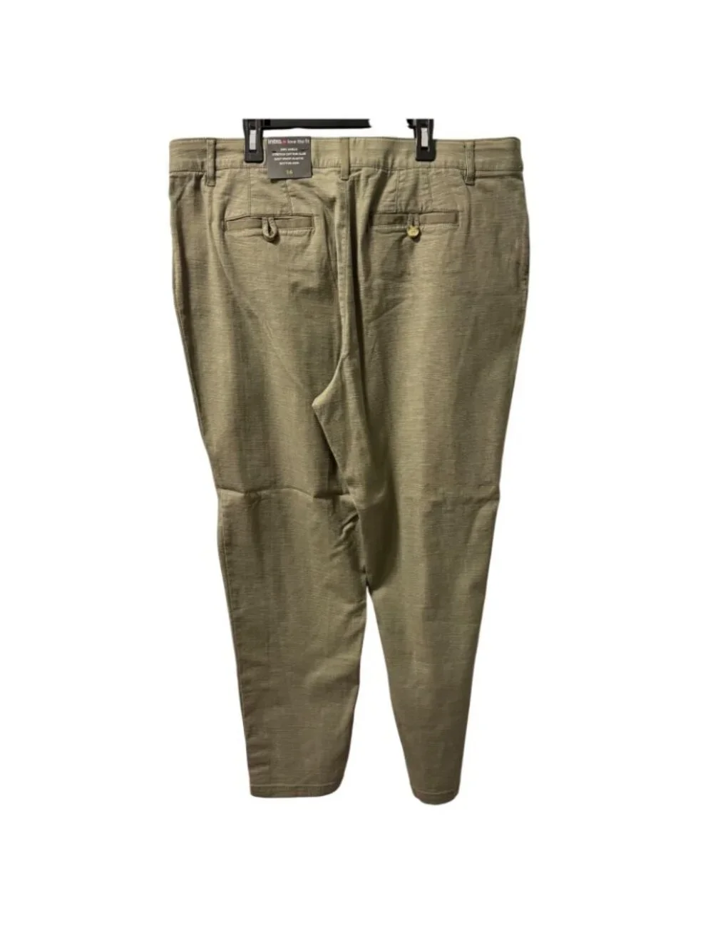 Intro. Kris Ankle Stretch Cotton Slub olive green Pants Size 16 women NWT - Picture 10 of 12